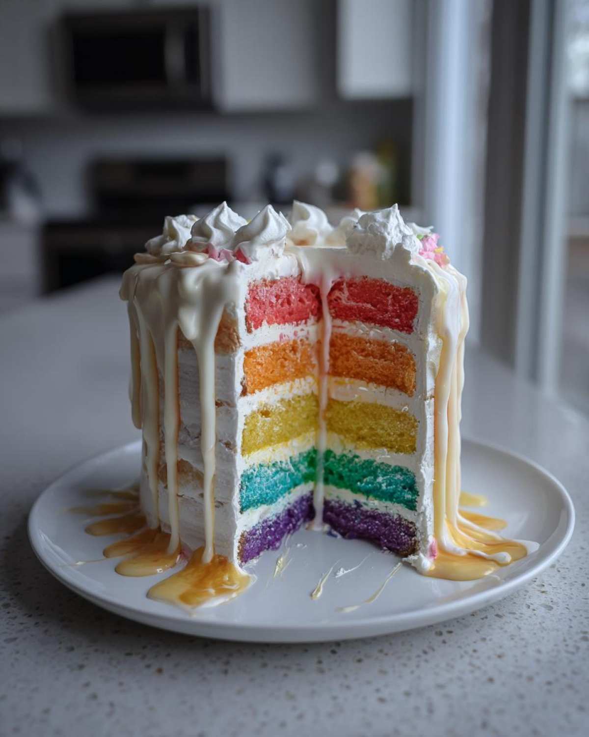 Rainbow Drip Birthday Cake - detail 1