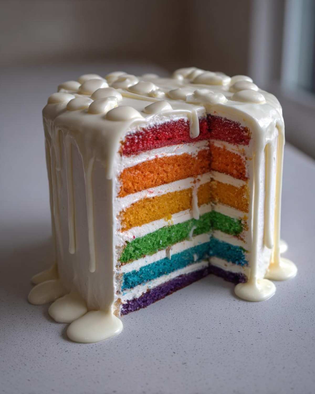 Rainbow Drip Birthday Cake - detail 2