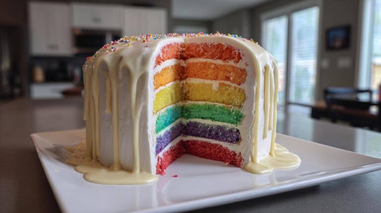 Rainbow Drip Birthday Cake
