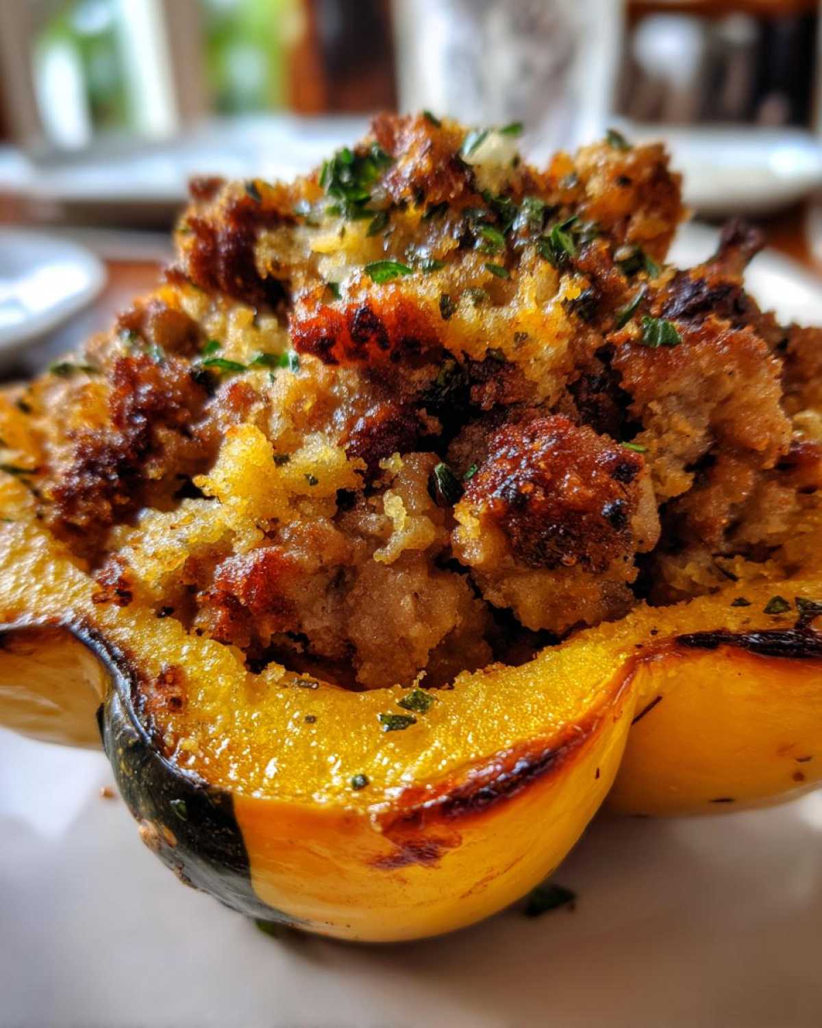 Sausage Stuffed Acorn Squash - detail 3