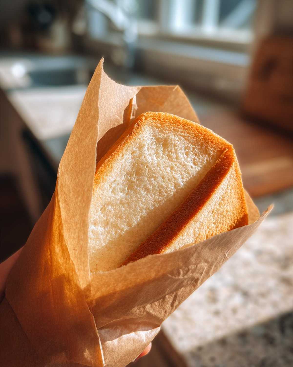 A simple sandwich wrapped in a brown paper bag, illustrating one of the Eco Friendly Picnic Sandwich Wraps options.